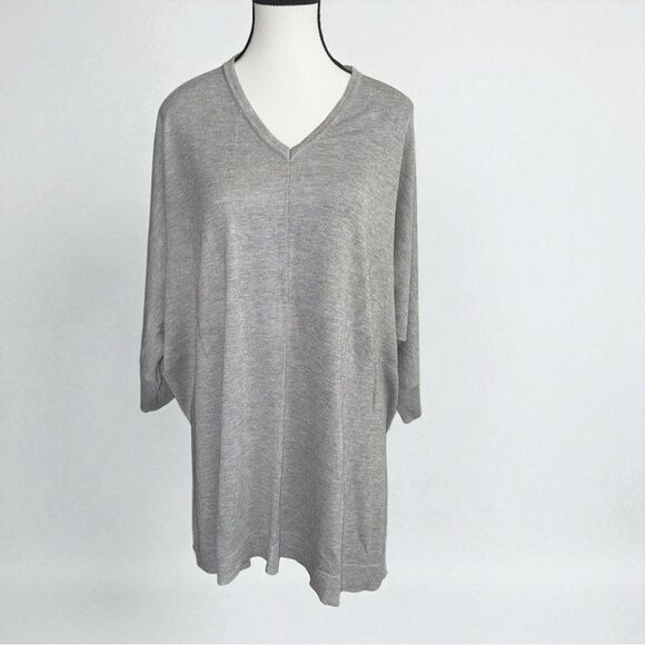 Laurie Felt Heather Gray Oversized Relaxed Pullover Sweater Size M/L - Picture 1 of 11